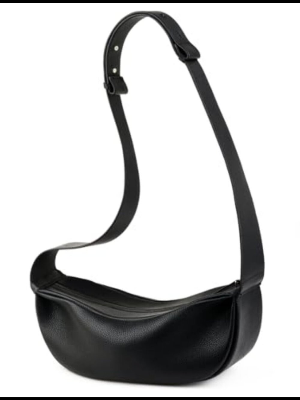 Genuine Leather Sling Bag Crossbody Hobo Wide Strap Minimalist